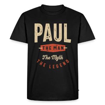 Paul Name Funny Personalized Birthday Paul - Men's Premium Organic T-Shirt - black - Front - Nico (187cm)