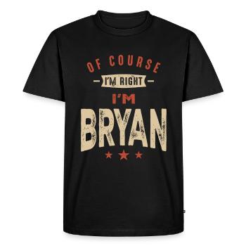 05 bryan - Men's Premium Organic T-Shirt - black - Front - Nico (187cm)