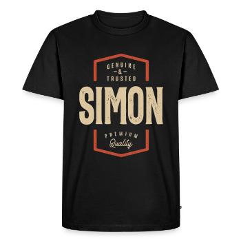 Simon Name Funny Personalized Birthday Simon - Men's Premium Organic T-Shirt - black - Front - Nico (187cm)