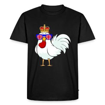 Chicken Queen Crown Angleterre - T-shirt Premium bio Homme - noir - Devant - Nico (187cm)