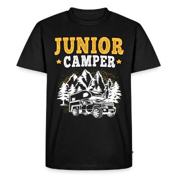 Camping Descendance Camping Caravane Vacances - T-shirt Premium bio Homme - noir - Devant - Nico (187cm)