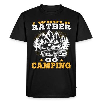 camping would rather camping caravan holidays - Men's Premium Organic T-Shirt - black - Front - Nico (187cm)