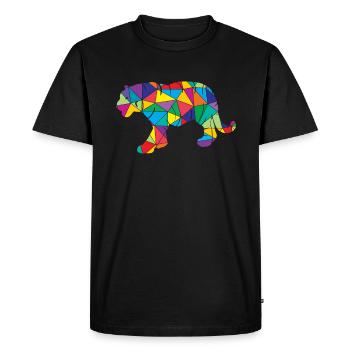 Tiger Polygon Low Poly Wild Animal - Men's Premium Organic T-Shirt - black - Front - Nico (187cm)