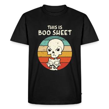 C’est Boo Sheet Skeleton Halloween - T-shirt Premium bio Homme - noir - Devant - Nico (187cm)
