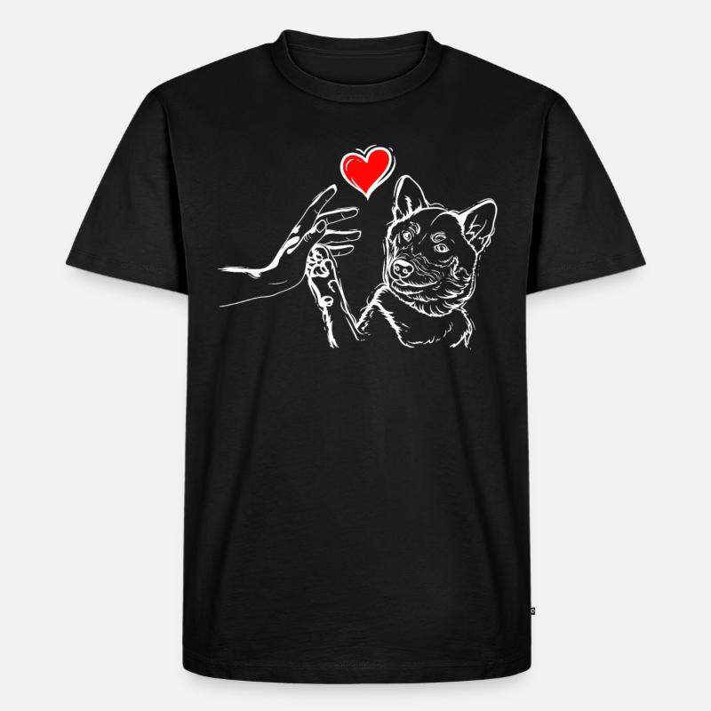 Hund Liebe Hunde High Five - Männer Premium Bio T-Shirt - Schwarz