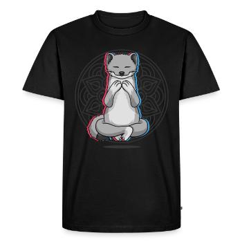 Yoga Weasel Ferret Yoga - T-shirt Premium bio Homme - noir - Devant - Nico (187cm)