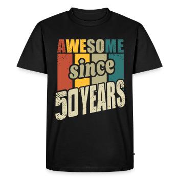 50 ans Génial depuis 50 ans 50e anniversaire - T-shirt Premium bio Homme - noir - Devant - Nico (187cm)