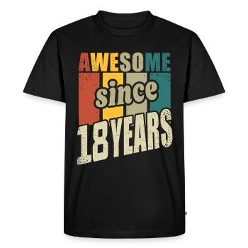 18 ans Génial depuis 18 ans 18ème anniversaire - T-shirt Premium bio Homme - noir - Devant - Nico (187cm)