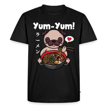 Yum Yum Japon Anime Ramen Noodle Carlin - T-shirt Premium bio Homme - noir - Devant - Nico (187cm)