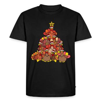 Christmas Chickens Christmas Tree - Men's Premium Organic T-Shirt - black - Front - Nico (187cm)