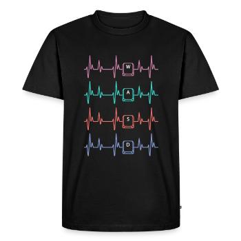 Gaming Heartbeat Keyboard - Men's Premium Organic T-Shirt - black - Front - Nico (187cm)