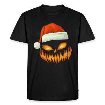 Visage effrayant Santa Hat Trick ou Treat - T-shirt Premium bio Homme - noir - Devant - Nico (187cm)