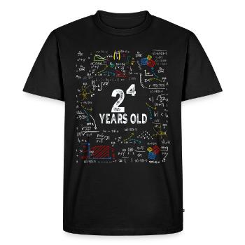 Two to the power of four = 16 years old - Mathematics - Men's Premium Organic T-Shirt - black - Front - Nico (187cm)