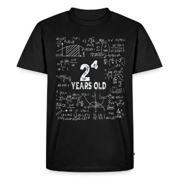 Two to the power of four = 16 years old - Mathematics - Men's Premium Organic T-Shirt - black - Front - Nico (187cm)