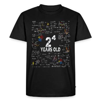 Two to the power of four = 16 years old - Mathematics - Men's Premium Organic T-Shirt - black - Front - Nico (187cm)