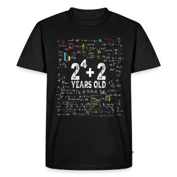 Deux à la puissance de quatre = 18 ans - Mathématiques - T-shirt Premium bio Homme - noir - Devant - Nico (187cm)
