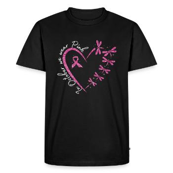 En octobre, nous portons un cancer du sein rose - T-shirt Premium bio Homme - noir - Devant - Nico (187cm)
