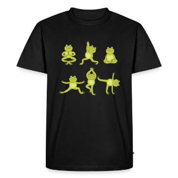 Yoga Frog Meditation Frog does yoga exercises - Men's Premium Organic T-Shirt - black - Front - Nico (187cm)