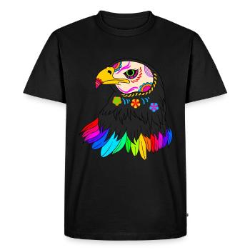 Jour de l’aigle coloré mort mexicain - T-shirt Premium bio Homme - noir - Devant - Nico (187cm)