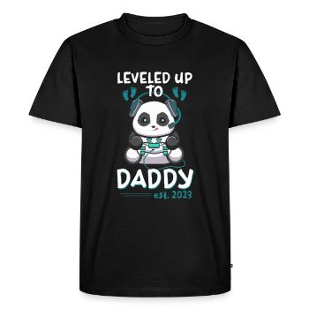 Nivelé à papa 2023 Père enceinte - T-shirt Premium bio Homme - noir - Devant - Nico (187cm)