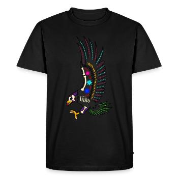 Jour des morts aigle coloré mexicain - T-shirt Premium bio Homme - noir - Devant - Nico (187cm)
