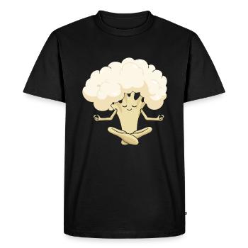 Yoga du chou-fleur - T-shirt Premium bio Homme - noir - Devant - Nico (187cm)