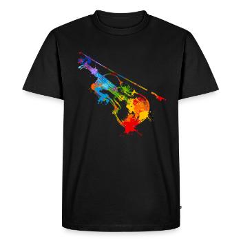 Splash Violon Musicien Musicien Violoniste - T-shirt Premium bio Homme - noir - Devant - Nico (187cm)