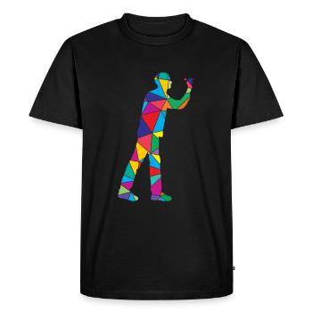 Fléchette polygonale polygonale basse - T-shirt Premium bio Homme - noir - Devant - Nico (187cm)