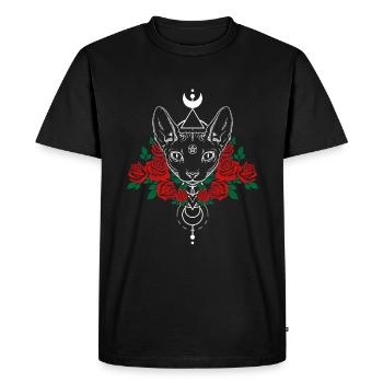 Chat Satanisme Satanisme Occultisme Chat - T-shirt Premium bio Homme - noir - Devant - Nico (187cm)