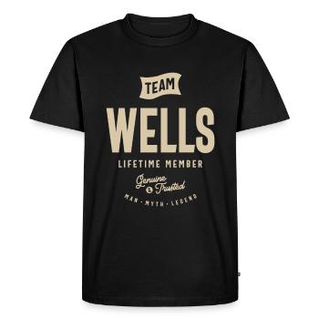 Team Wells Lifetime Member - Name Wells - Men's Premium Organic T-Shirt - black - Front - Nico (187cm)