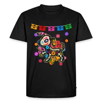 Jour du chien de couleur mort mexicain - T-shirt Premium bio Homme - noir - Devant - Nico (187cm)