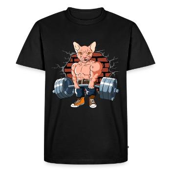 Pompes d’entraînement physique Douleurs musculaires pendant le soulevé de terre - T-shirt Premium bio Homme - noir - Devant - Nico (187cm)