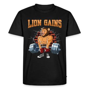 Fitness Training Pumps Leo chez Deadlift Fitness - T-shirt Premium bio Homme - noir - Devant - Nico (187cm)