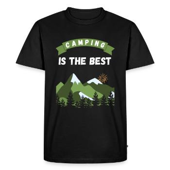 Campingis le meilleur - Design - T-shirt Premium bio Homme - noir - Devant - Nico (187cm)