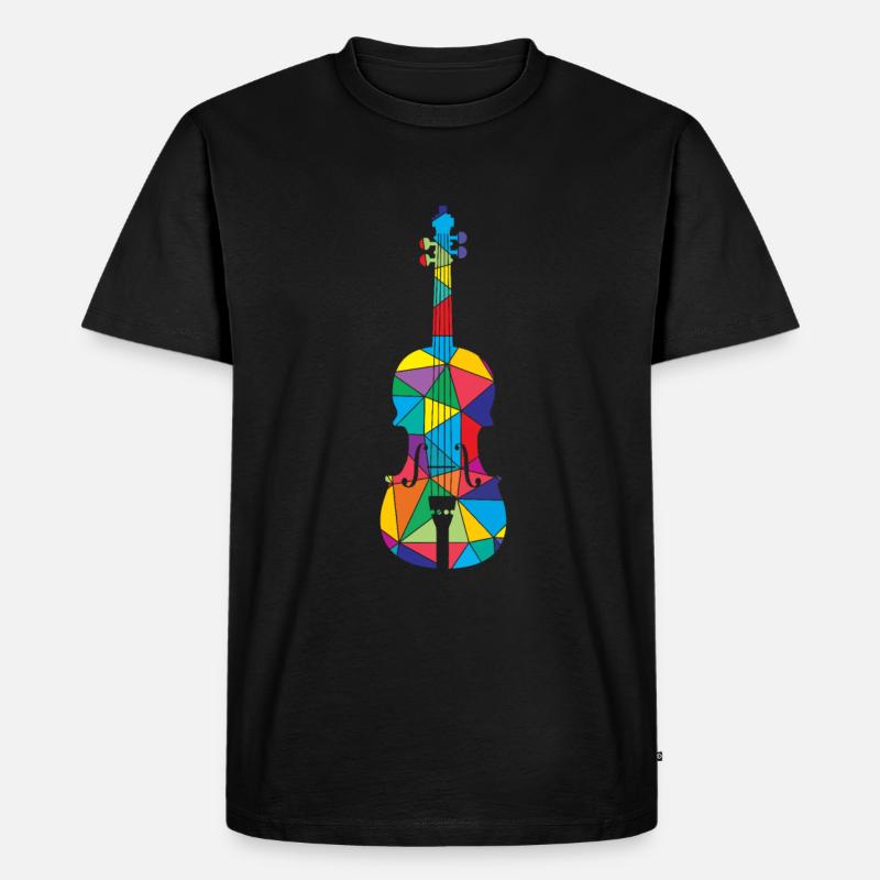 Violon Polygone Funny Violon - T-shirt Premium bio Homme - noir