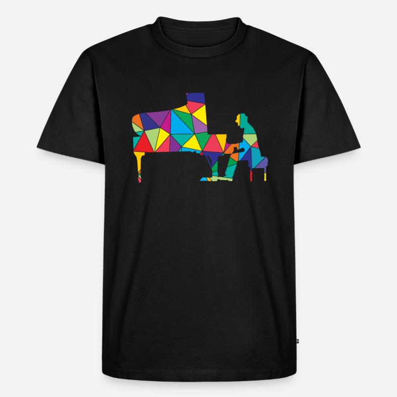 Klavier Polygon Lustiges Piano - Männer Premium Bio T-Shirt - Schwarz