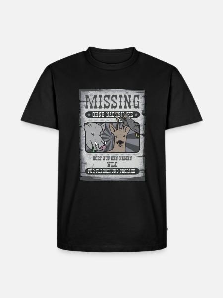 Missing WILD Jäger Geschenk - Männer Premium Bio T-Shirt - Schwarz
