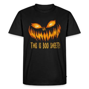 Ceci est Boo Sheet - T-shirt Premium bio Homme - noir - Devant - Nico (187cm)