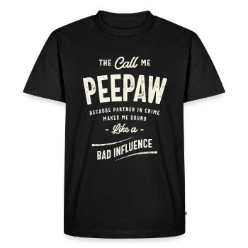Appelez-moi Peepaw, pas partenaire dans le crime - Une blague de père - T-shirt Premium bio Homme - noir - Devant - Nico (187cm)