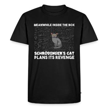 À l’intérieur de la boîte, le chat Schrödingers planifie sa revanche - T-shirt Premium bio Homme - noir - Devant - Nico (187cm)