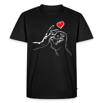 Weasel Love Ferret High Five - Men's Premium Organic T-Shirt - black - Front - Nico (187cm)