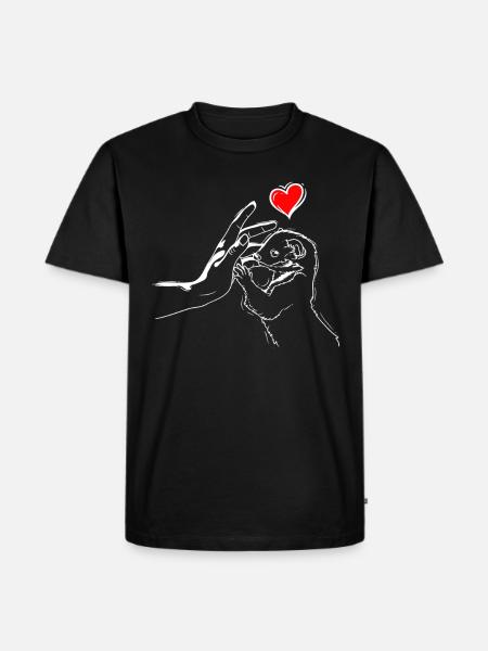 Wiesel Liebe Frettchen High Five - Männer Premium Bio T-Shirt - Schwarz