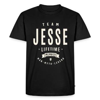 Membre à vie de l’équipe Jesse - T-shirt Premium bio Homme - noir - Devant - Nico (187cm)