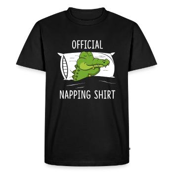 Official Napping Shirt Crocodile - Men's Premium Organic T-Shirt - black - Front - Nico (187cm)