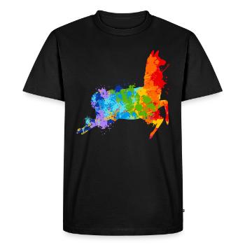 Lama Splash Art Alpaga Animal Lover - T-shirt Premium bio Homme - noir - Devant - Nico (187cm)