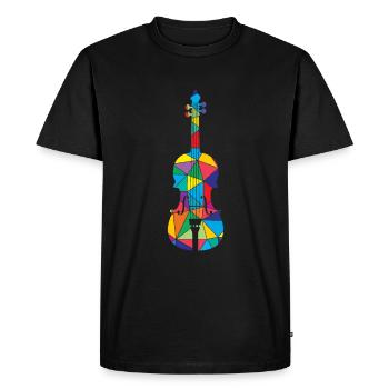 Low Poly Musical Polygon Violon - T-shirt Premium bio Homme - noir - Devant - Nico (187cm)