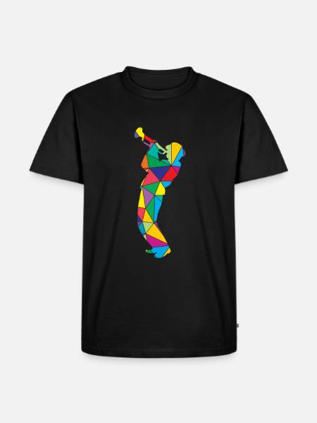 Low Poly Polygon Trumpet - Men's Premium Organic T-Shirt - black