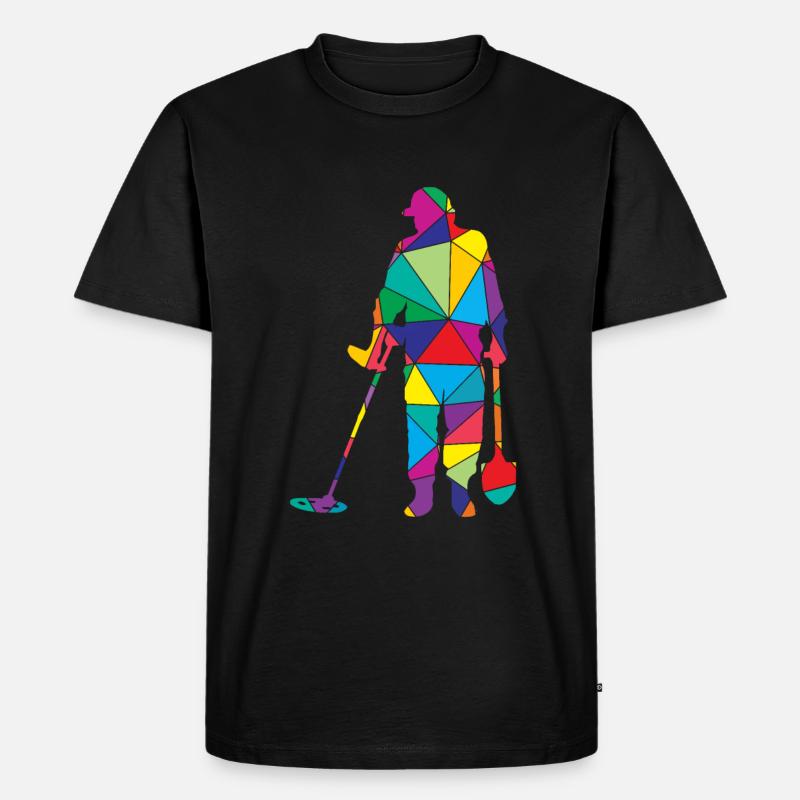 Metalldetektor Polygon Sondler - Männer Premium Bio T-Shirt - Schwarz