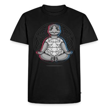 Namaste Turtle Lotus Meditation Turtle - Men's Premium Organic T-Shirt - black - Front - Nico (187cm)
