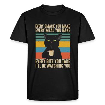 Chaque claque chaque repas chaque bouchée que je vais regarder - T-shirt Premium bio Homme - noir - Devant - Nico (187cm)